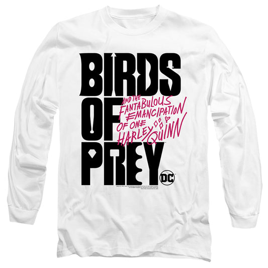 BIRDS OF PREY : BIRDS OF PREY LOGO L\S ADULT T SHIRT 18\1 White MD