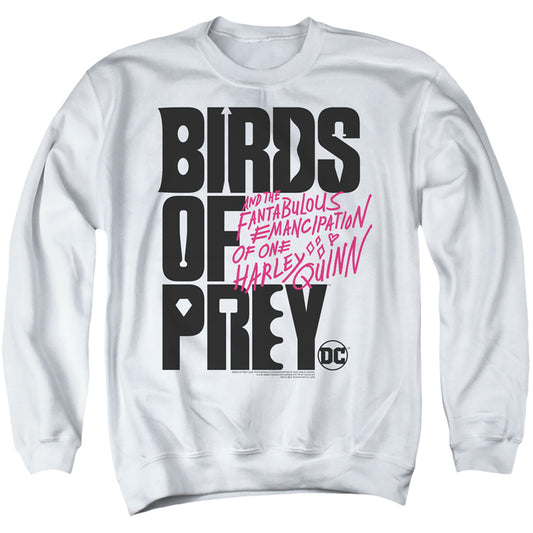 BIRDS OF PREY : BIRDS OF PREY LOGO ADULT CREW SWEAT White SM