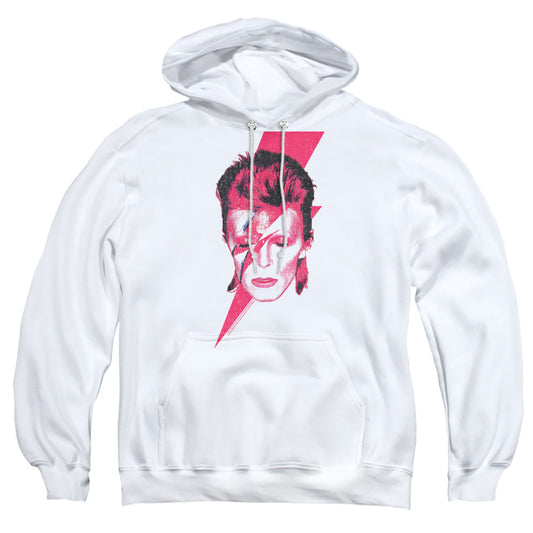 DAVID BOWIE : ALADDIN SANE ADULT PULL OVER HOODIE White 2X