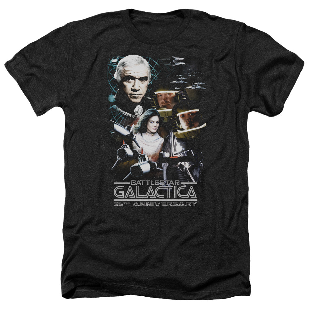 Battlestar Galactica 35TH Anniversary Collage Adult Size Heather Style T-Shirt