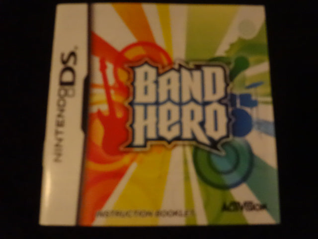 Band Hero Instruction Booklet Nintendo DS