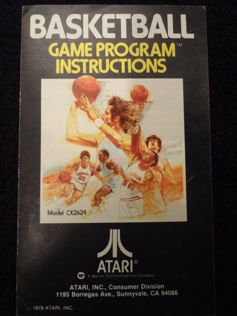 Basketball Instruction Booklet Atari 2600