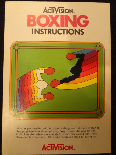 Boxing Instruction Booklet Atari 2600