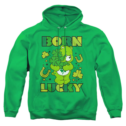 CARE BEARS : BORN LUCKY GOOD LUCK BEAR ST. PATRICK'S DAY ADULT PULL OVER HOODIE Kelly Green 2X