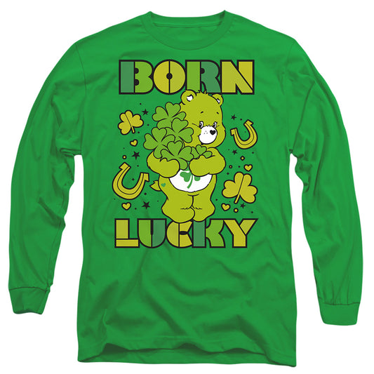 CARE BEARS : BORN LUCKY GOOD LUCK BEAR ST. PATRICK'S DAY L\S ADULT T SHIRT 18\1 Kelly Green 2X