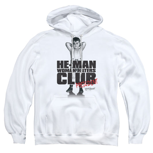 LITTLE RASCALS : CLUB PRESIDENT ADULT PULL OVER HOODIE White 2X