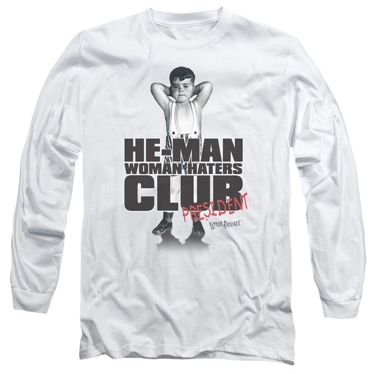 LITTLE RASCALS : CLUB PRESIDENT L\S ADULT T SHIRT 18\1 WHITE MD