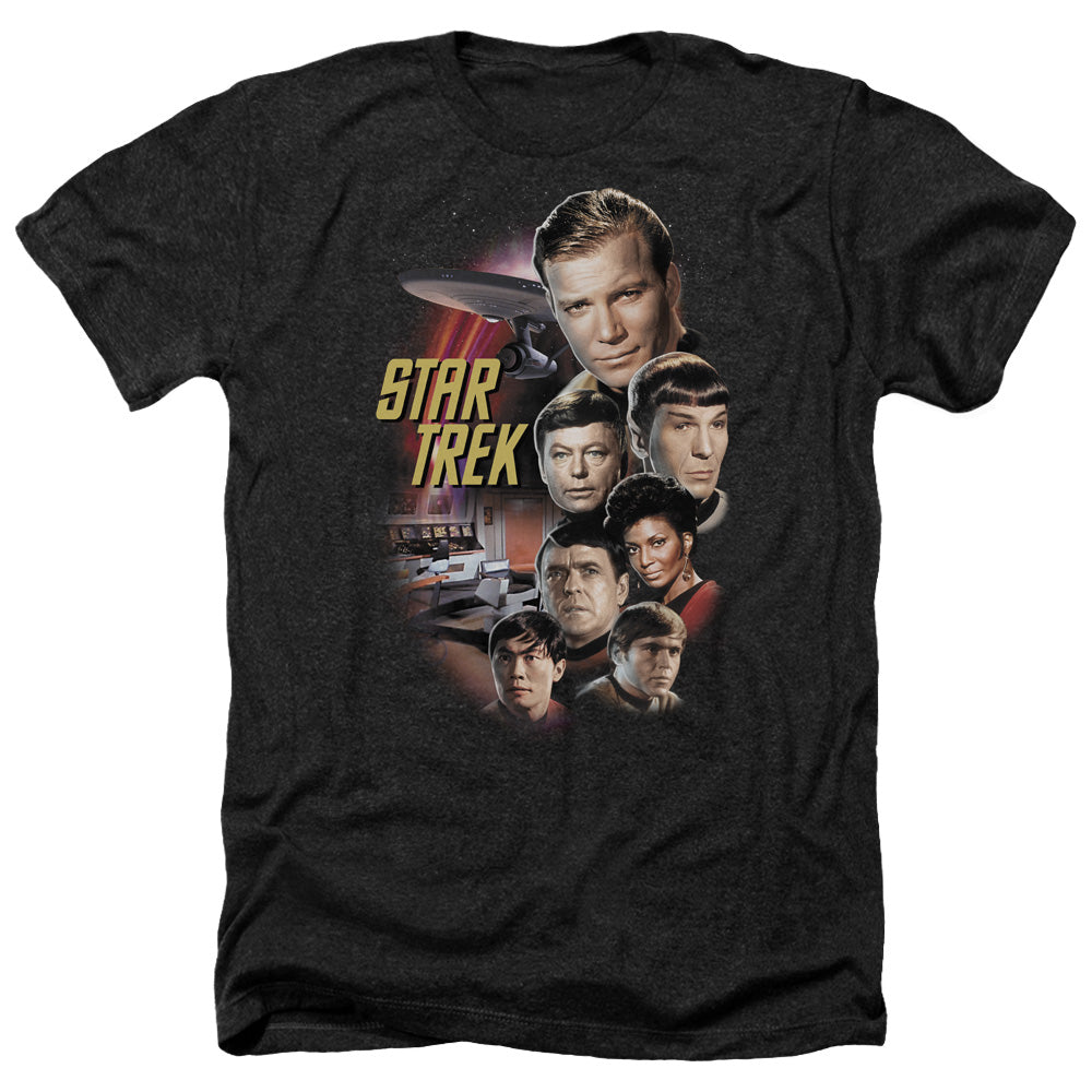 Star Trek; The Original Series; The Classic Crew; T Shirt Type : Adult Size Heather Style 50/50 Blend; Color : Black