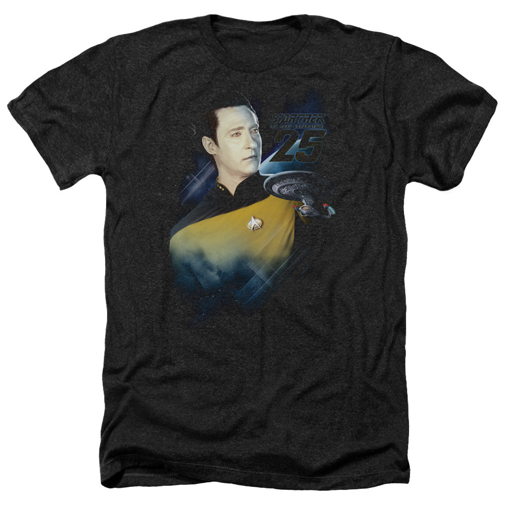 Star Trek Data 25th Anniversary Adult Size Heather Style T-Shirt.