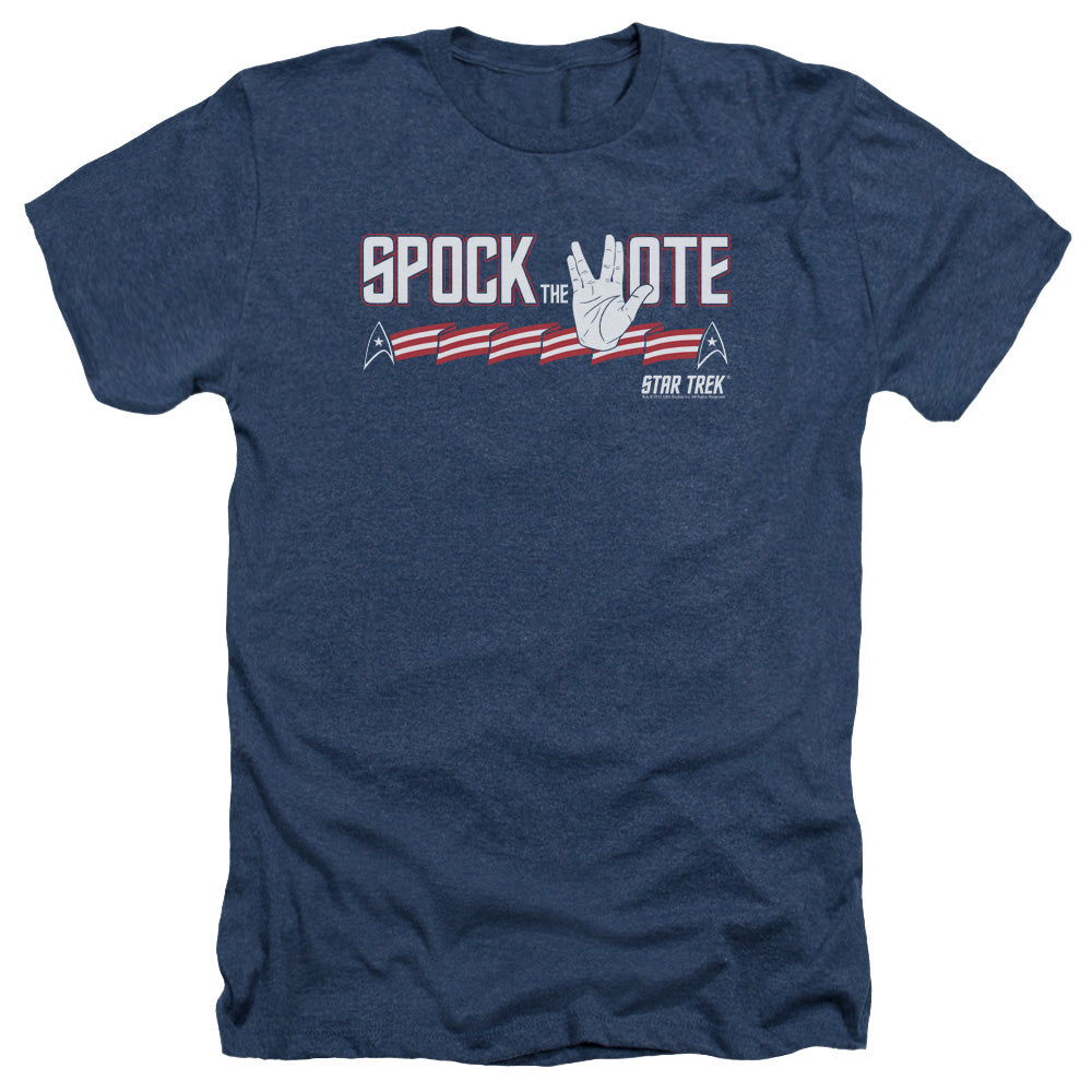 Star Trek Spock The Vote Adult Size Heather Style T-Shirt.