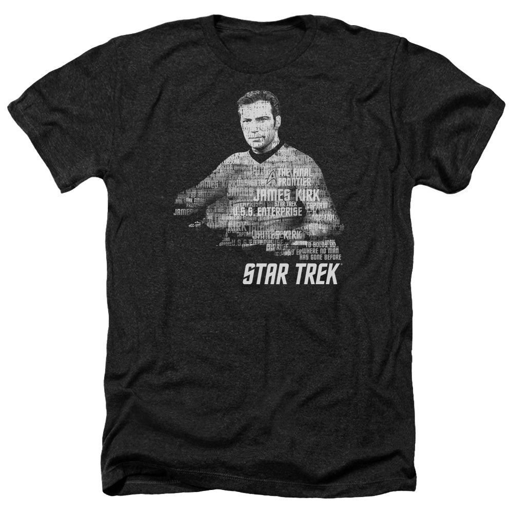 Star Trek Kirk Words Adult Size Heather Style T-Shirt.