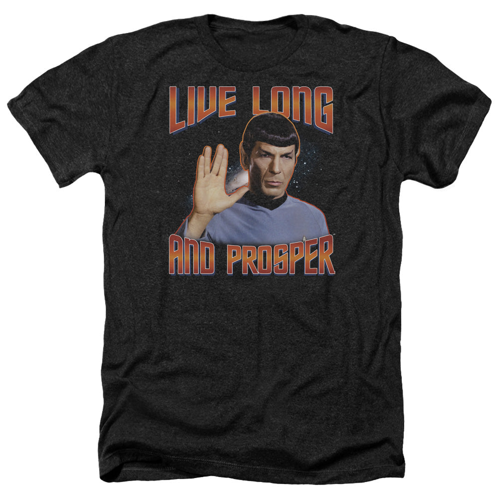 Star Trek; The Original Series; Live Long And Prosper; T-Shirt Type : Adult Size Heather Style 50/50 Blend; Color :  Black