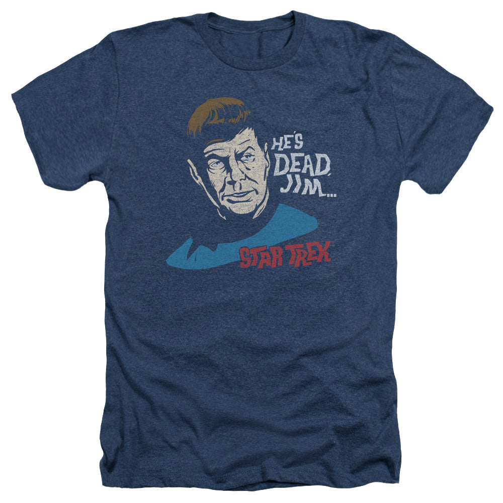 Star Trek Hes Dead Jim Adult Size Heather Style T-Shirt.