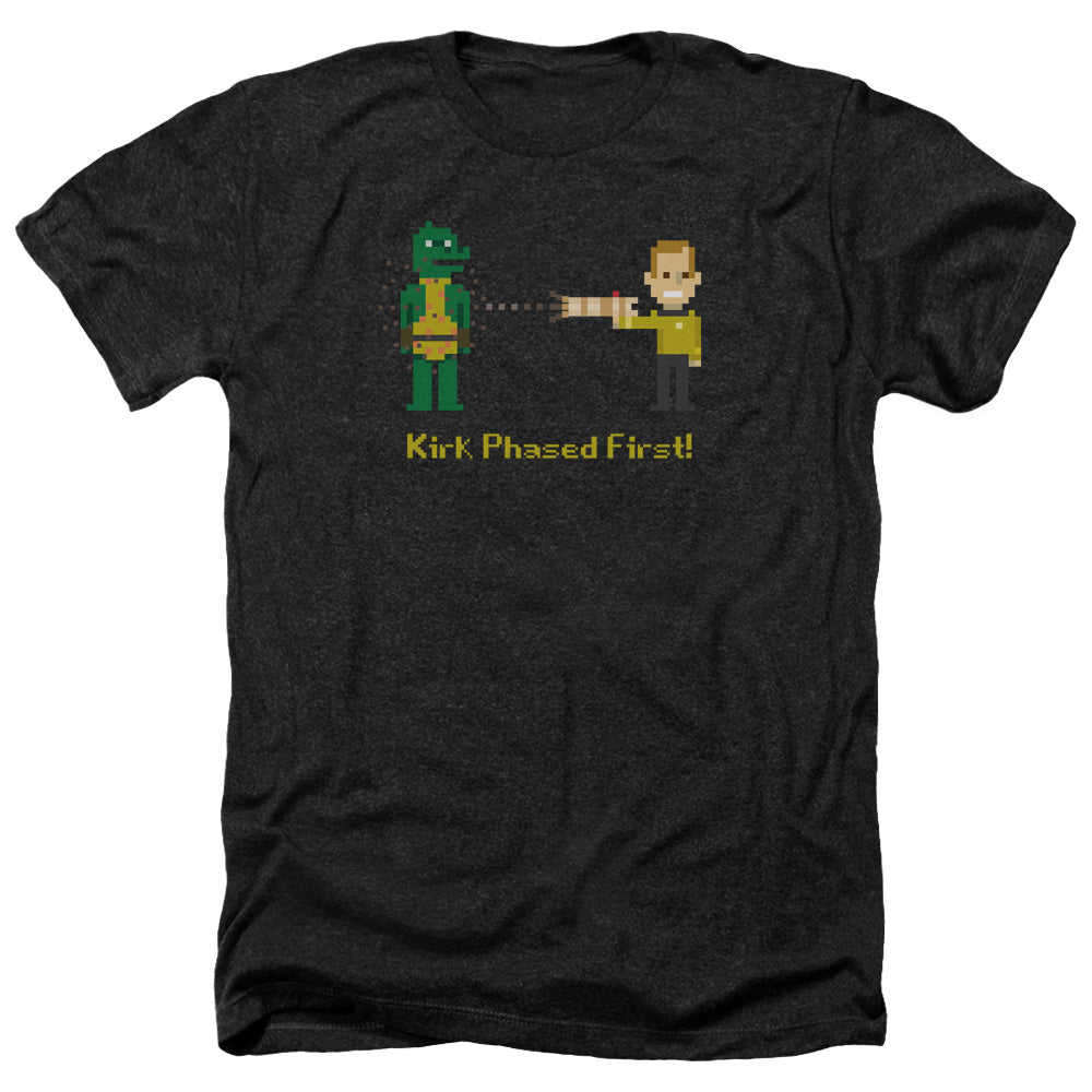 Star Trek Kirk Phased First Adult Size Heather Style T-Shirt.