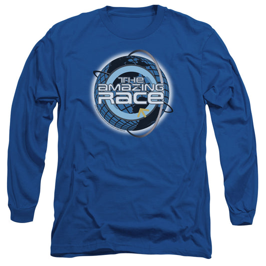 AMAZING RACE : AROUND THE GLOBE L\S ADULT T SHIRT 18\1 ROYAL BLUE MD