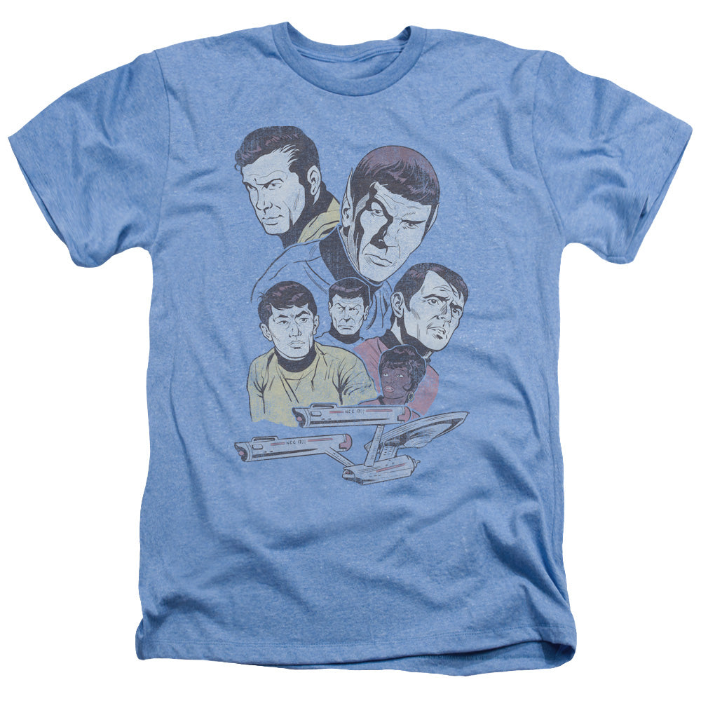Star Trek Retro Crew Adult Size Heather Style T-Shirt.