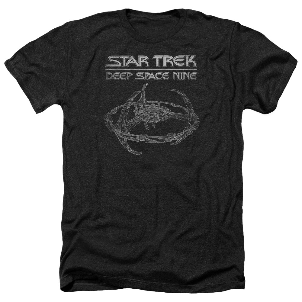 Star Trek Deep Spase 9 Station Adult Size Heather Style T-Shirt.