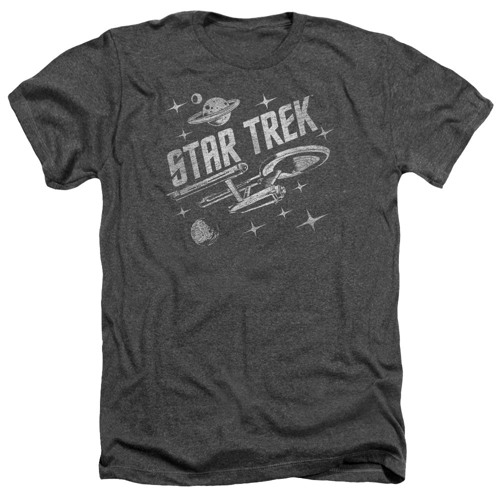 Star Trek Through Space Adult Size Heather Style T-Shirt.