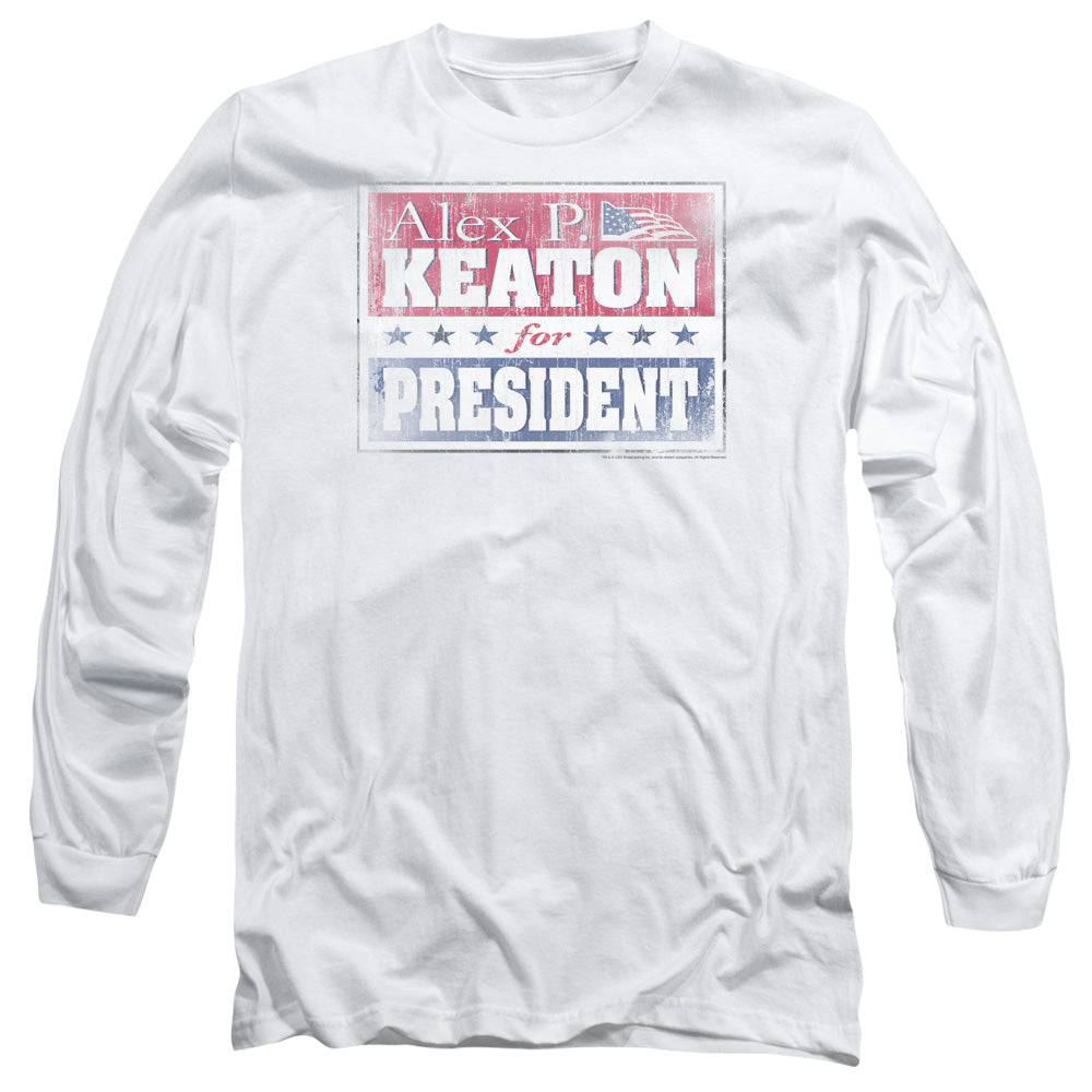 FAMILY TIES : ALEX FOR PRESIDENT L\S ADULT T SHIRT 18\1 WHITE 2X