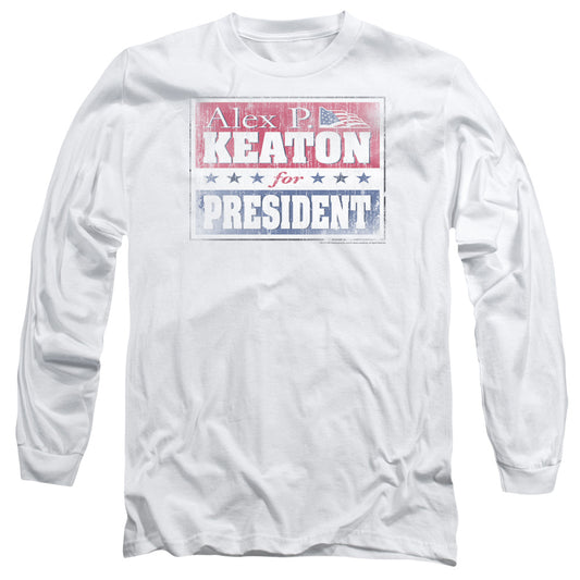 FAMILY TIES : ALEX FOR PRESIDENT L\S ADULT T SHIRT 18\1 WHITE 2X