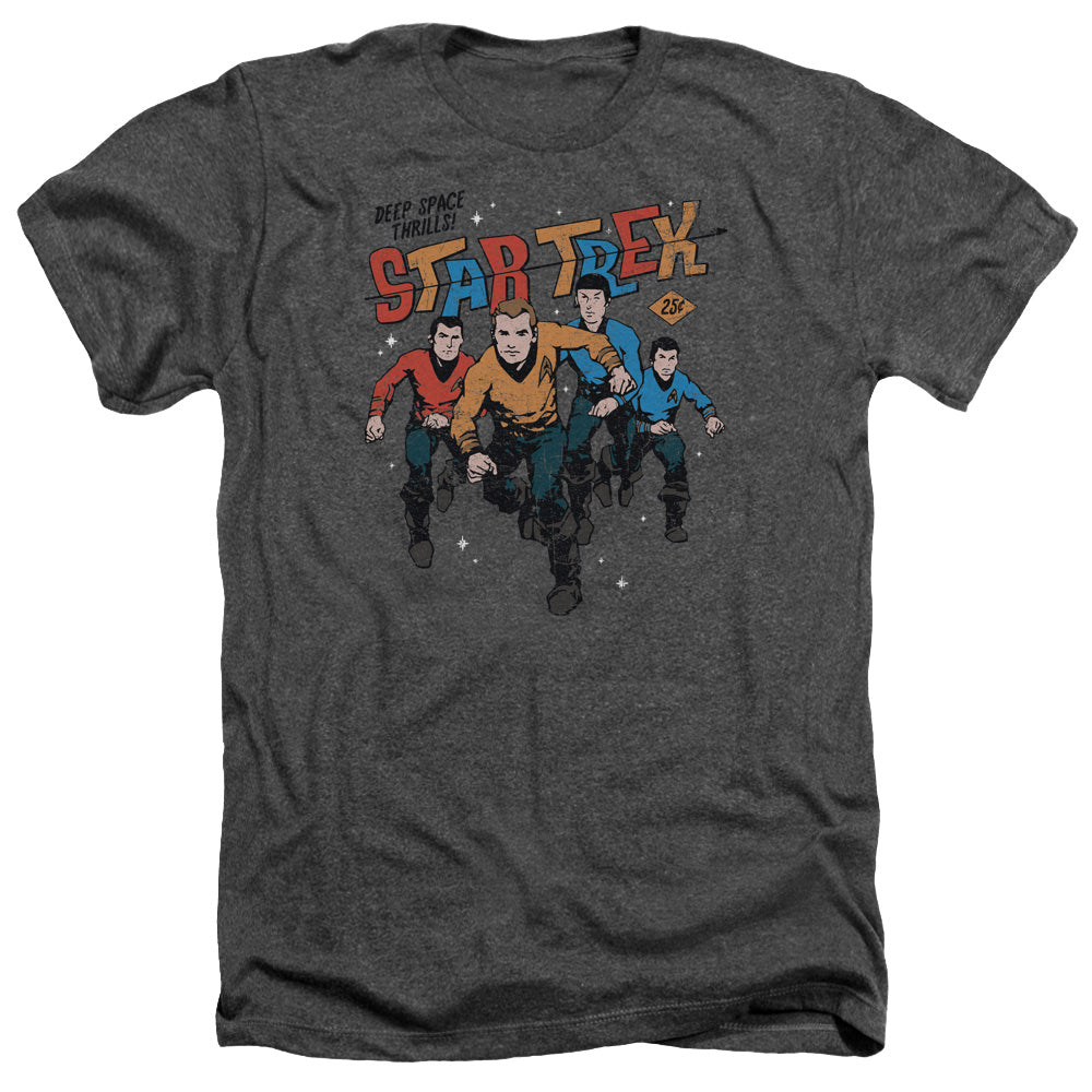 Star Trek Deep Space Thrills Adult Size Heather Style T-Shirt.