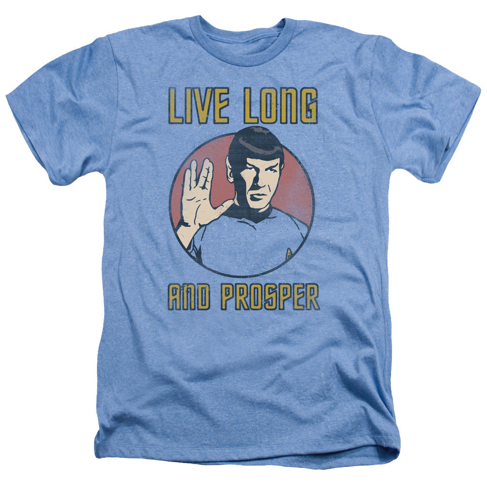 Star Trek Long Life Adult Size Heather Style T-Shirt.