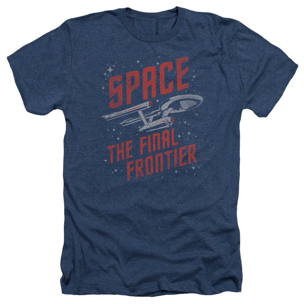 Star Trek Space Travel Adult Size Heather Style T-Shirt.