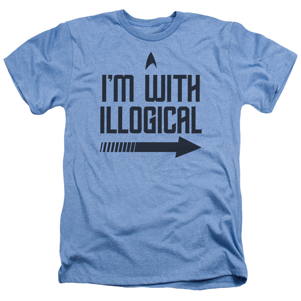 Star Trek With Illogical Adult Size Heather Style T-Shirt.