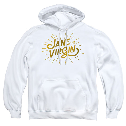JANE THE VIRGIN : GOLDEN LOGO ADULT PULL OVER HOODIE White XL