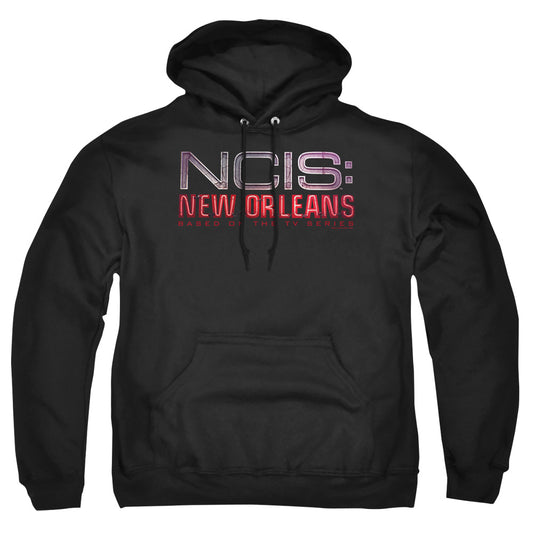 NCIS:NEW ORLEANS : NEON SIGN ADULT PULL OVER HOODIE Black 2X