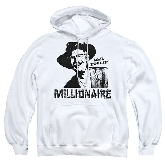 BEVERLY HILLBILLIES : MILLIONAIRE ADULT PULL OVER HOODIE White MD