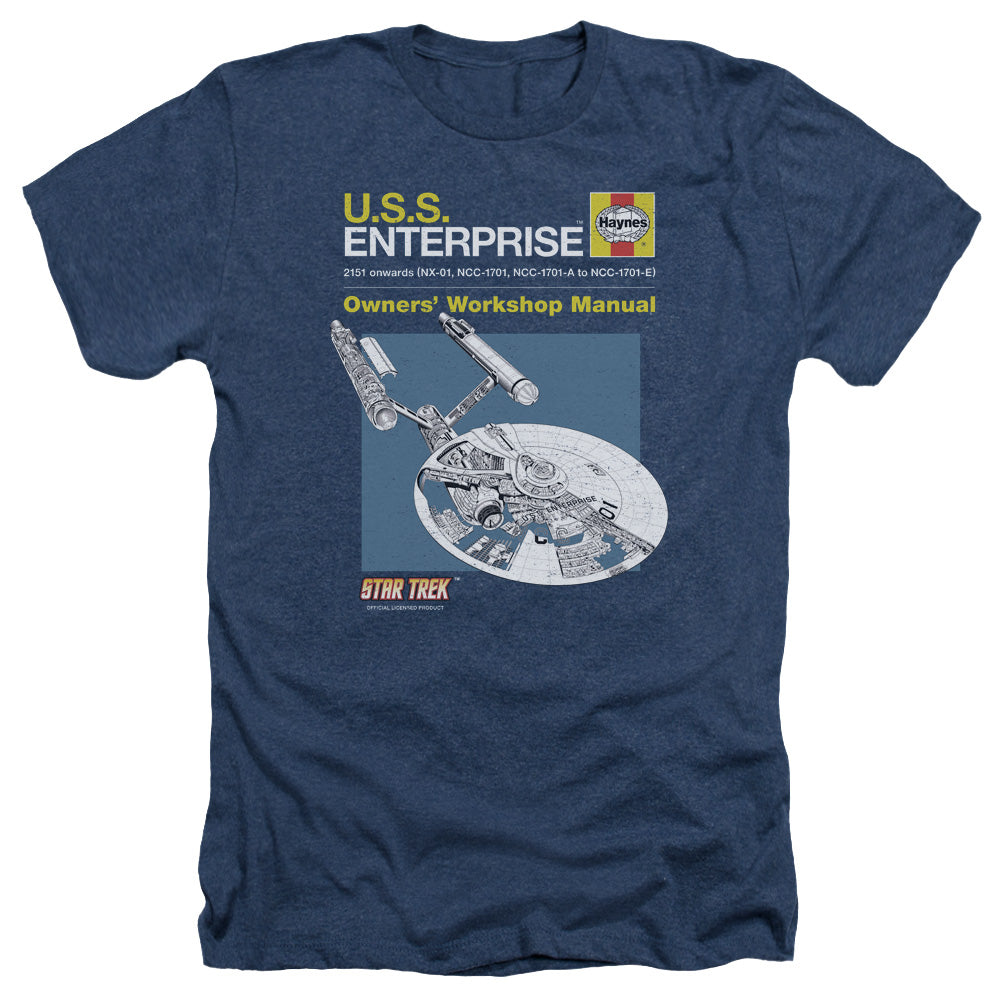 Star Trek Enterprise Manual Adult Size Heather Style T-Shirt.