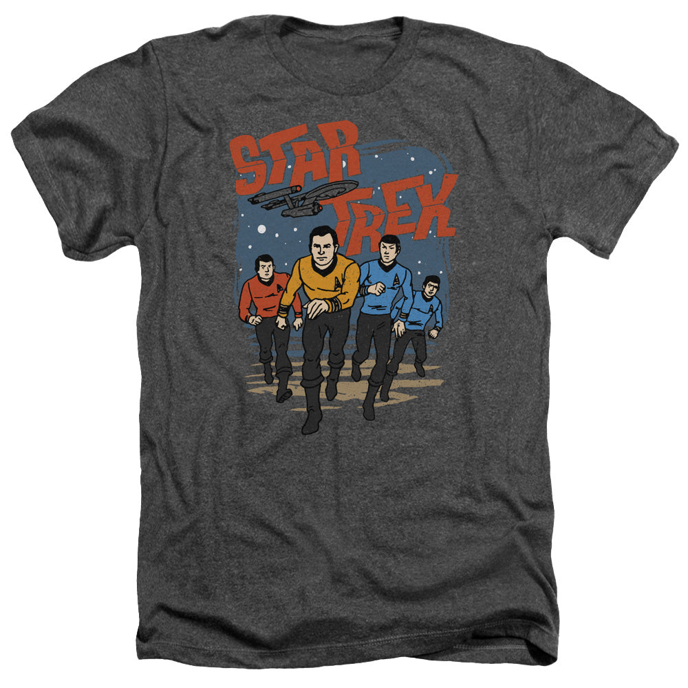 Star Trek Run Forward Adult Size Heather Style T-Shirt.