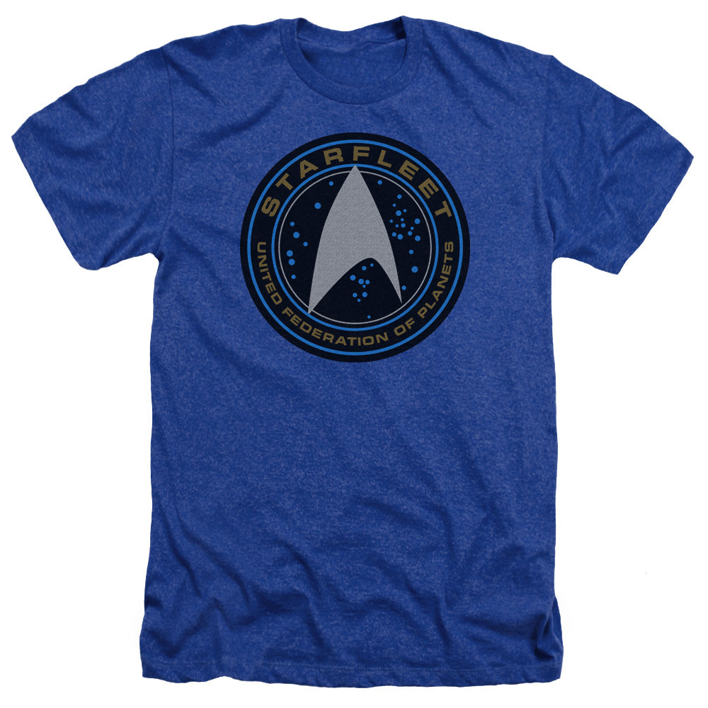 Star Trek Beyond Starfleet Patch Adult Size Heather Style T-Shirt.