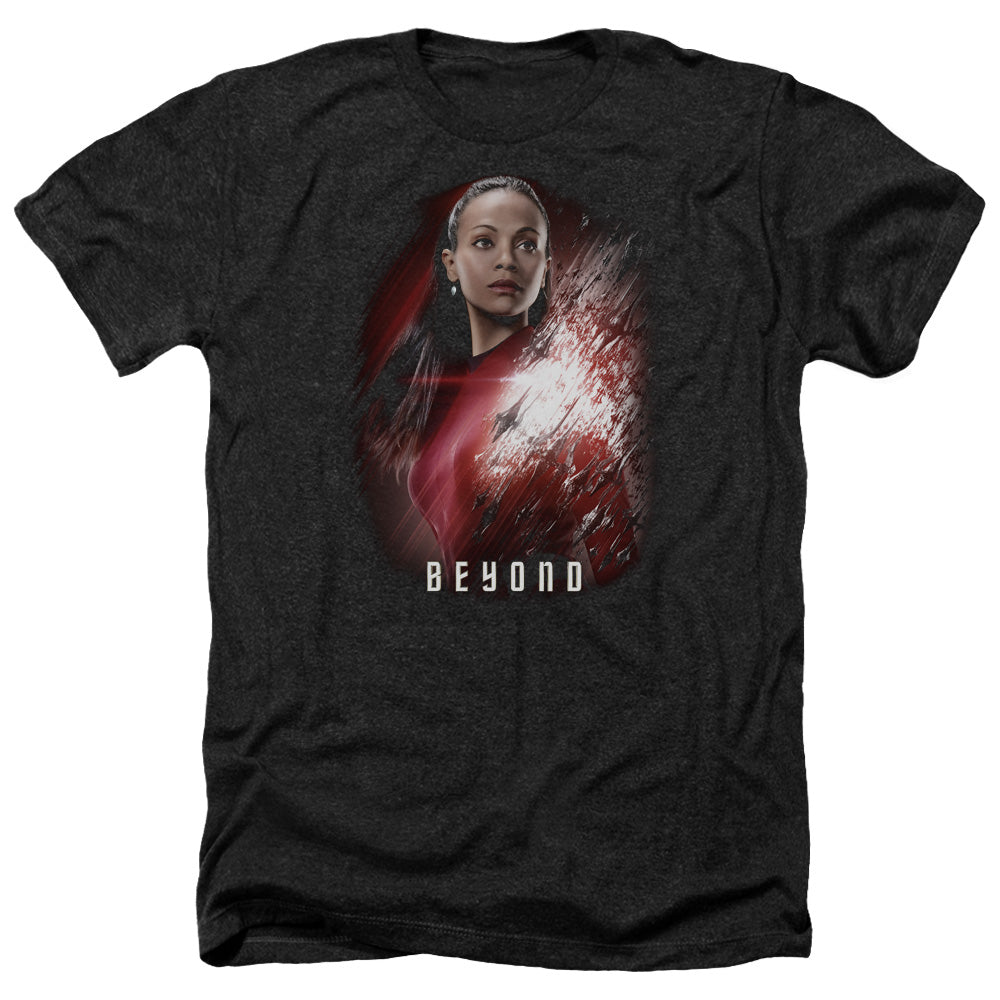 Star Trek Beyond Uhura Poster Adult Size Heather Style T-Shirt.