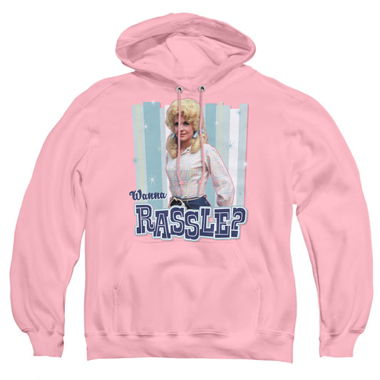 BEVERLY HILLBILLIES : WANNA RASSLE ADULT PULL OVER HOODIE PINK MD
