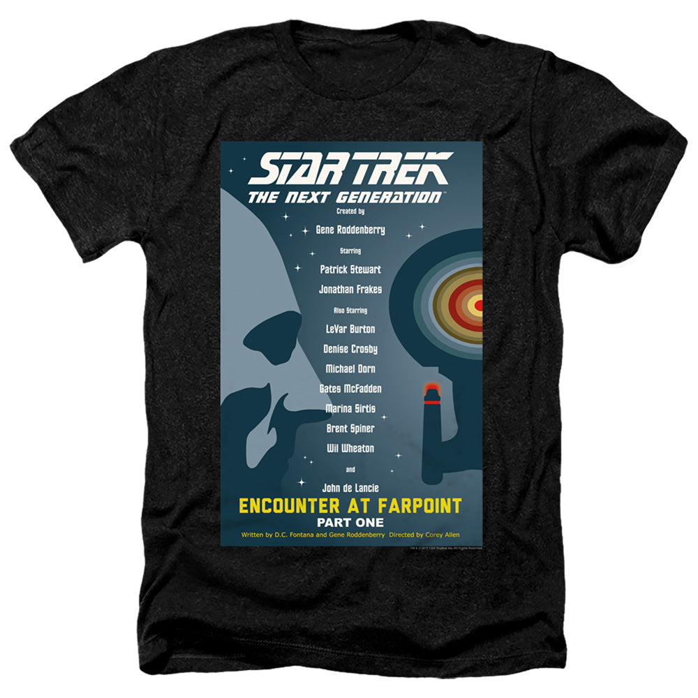 Star Trek The Next Generation Season 1 Episode 1 Adult Size Heather Style T-Shirt.