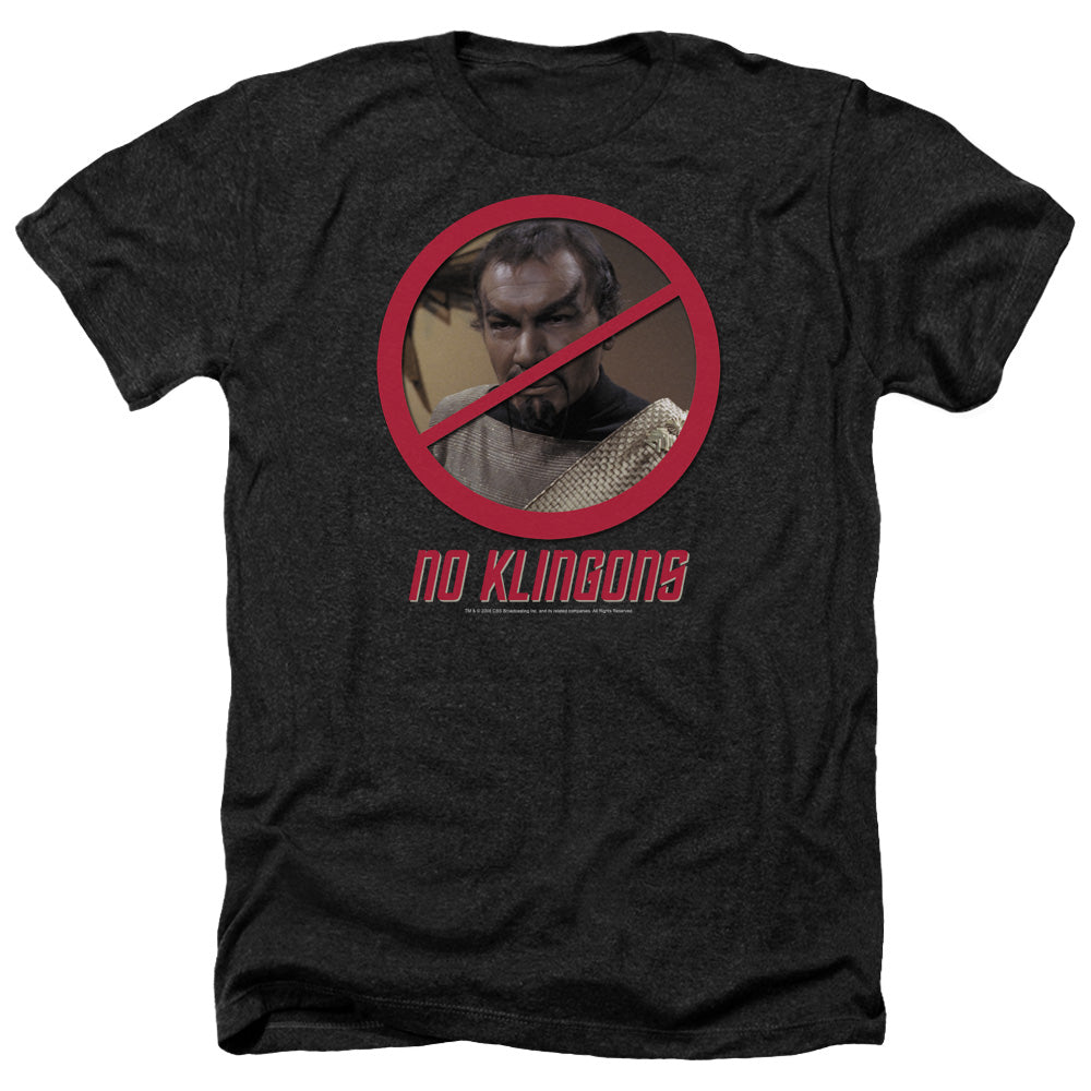 Star Trek No Klingons Adult Size Heather Style T-Shirt.
