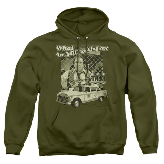 TAXI : WHAT'S A MATTA ADULT PULL OVER HOODIE MILITARY GREEN MD