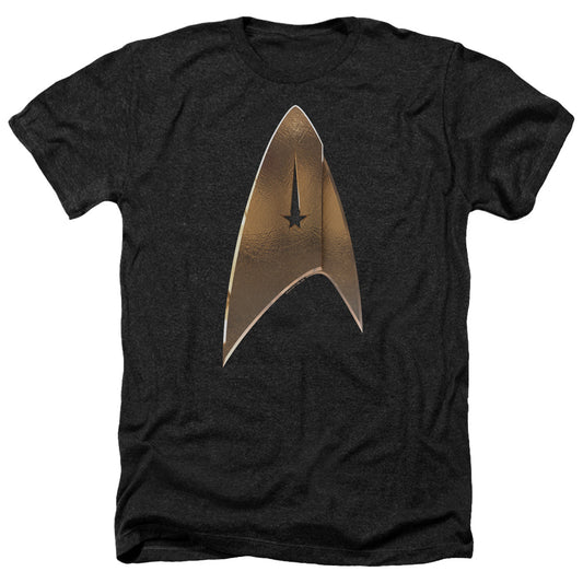Star Trek Discovery Command Shield Adult Size Heather Style T-Shirt.