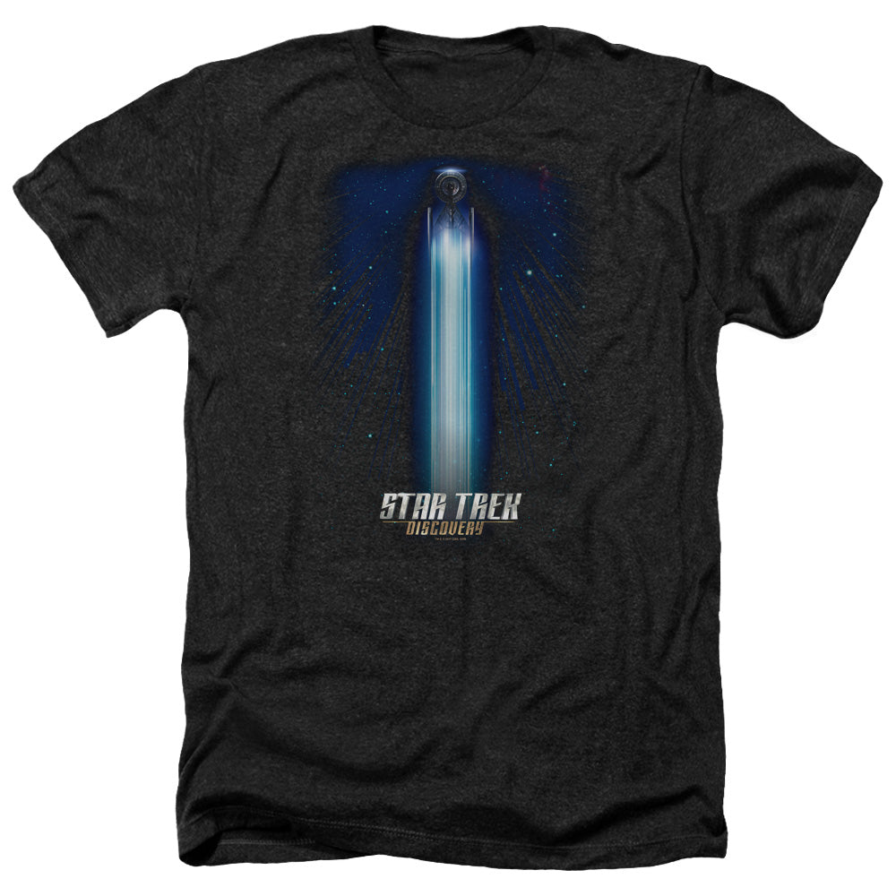 Star Trek Discovery Beams Adult Size Heather Style T-Shirt.