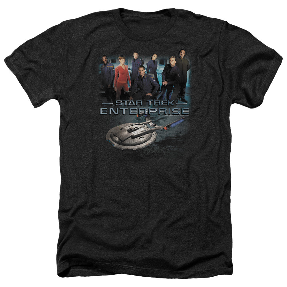 Star Trek Enterprise Crew Adult Size Heather Style T-Shirt.