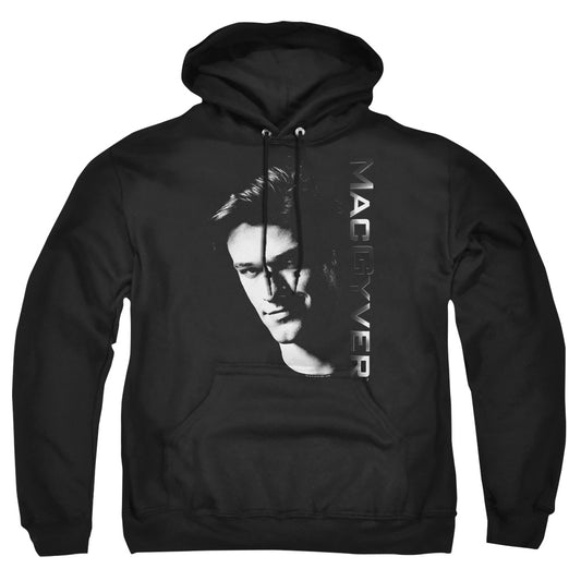 MACGYVER : FACE ADULT PULL OVER HOODIE Black 2X