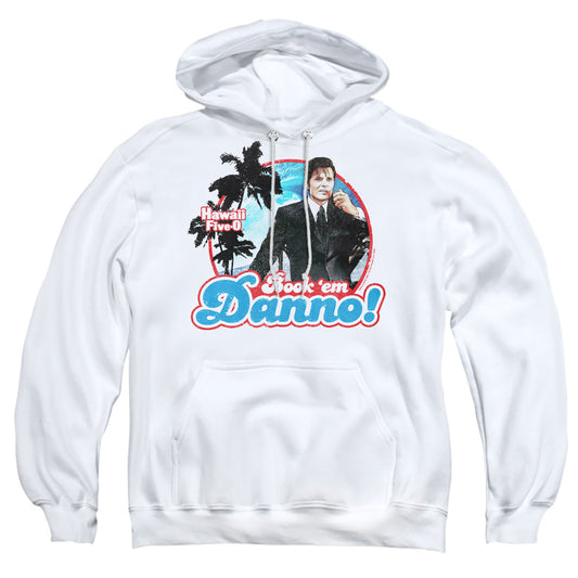 HAWAII 5 0 : BOOK EM DANNO ADULT PULL OVER HOODIE White 2X
