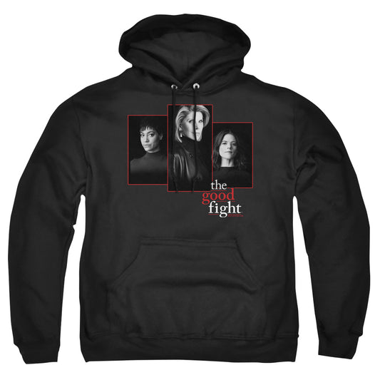 THE GOOD FIGHT : THE GOOD FIGHT CAST ADULT PULL OVER HOODIE Black 2X