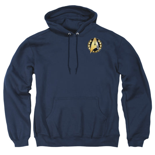 STAR TREK DISCOVERY : ADMIRAL BADGE ADULT PULL OVER HOODIE Navy LG