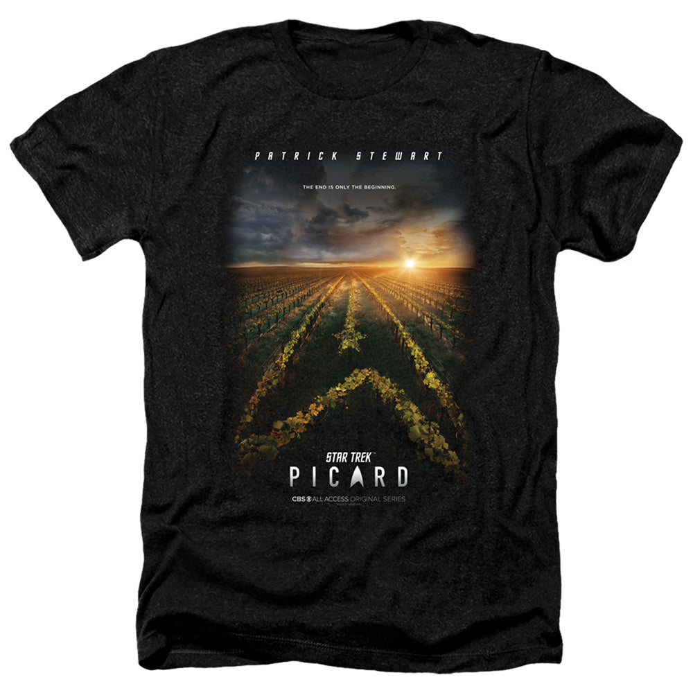 Star Trek Picard Picard Poster Adult Size Heather Style T-Shirt.