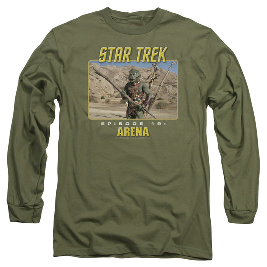 STAR TREK THE ORIGINAL SERIES : ARENA L\S ADULT T SHIRT 18\1 Military Green LG
