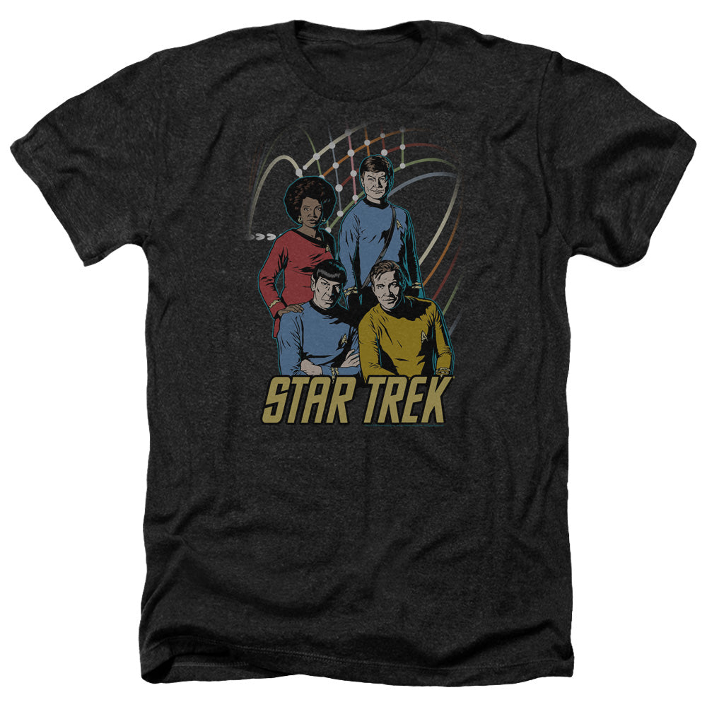 Star Trek Warp Factor 4 Adult Size Heather Style T-Shirt.