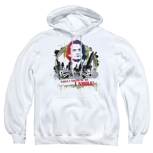TAXI : SMILING JIM ADULT PULL OVER HOODIE White SM